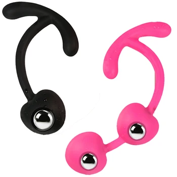 Anal Beads Metal Balls Inside Silicone Butt Plug Sex Toys for Women Men Gay Prostate Massage Cherry Pull Anus Dilator 2