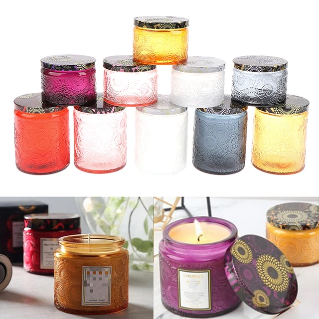 Colored Glass DIY Candle Jars Windproof Cup Self-made Candle Pot