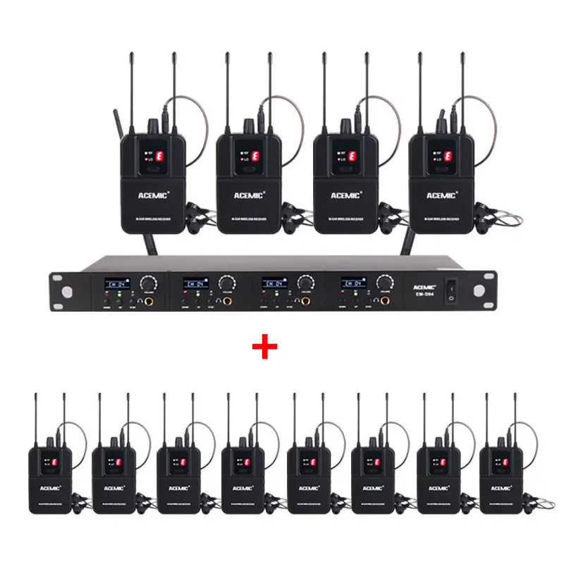 

ACEMIC EM-D04 Wireless In-Ear Monitor System Professional IEM for Stage Show Returns with Multiple Bodypack Receivers
