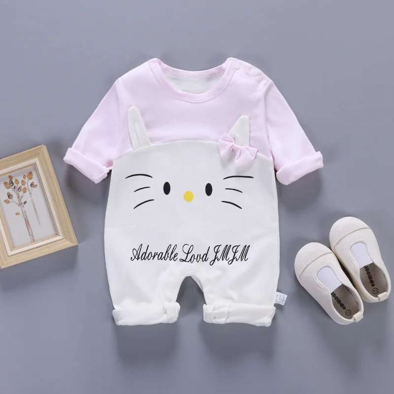 2020 Cute animals Spring Baby romper newborn baby clothes Kids long sleeve underwear cotton boys Clothes Baby girls romper Warm Baby Bodysuits  Baby Rompers