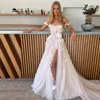 2023 Boho Wedding Dresses Lace Appliques 3D Flowers Off the Shoulder A Line Bridal Gowns Beach For Women Custom Made To Measures 1