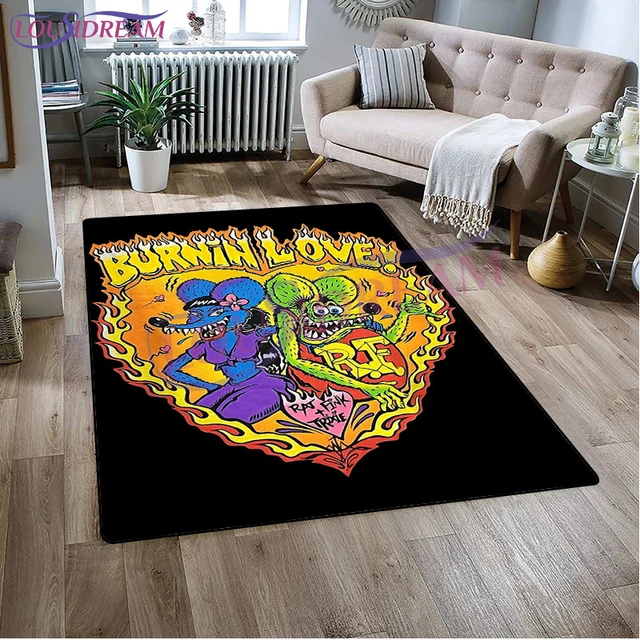 Personalized Rat Fink Hot Rod Garage Welcome Door Mat Heaven Rug Christmas  Gift