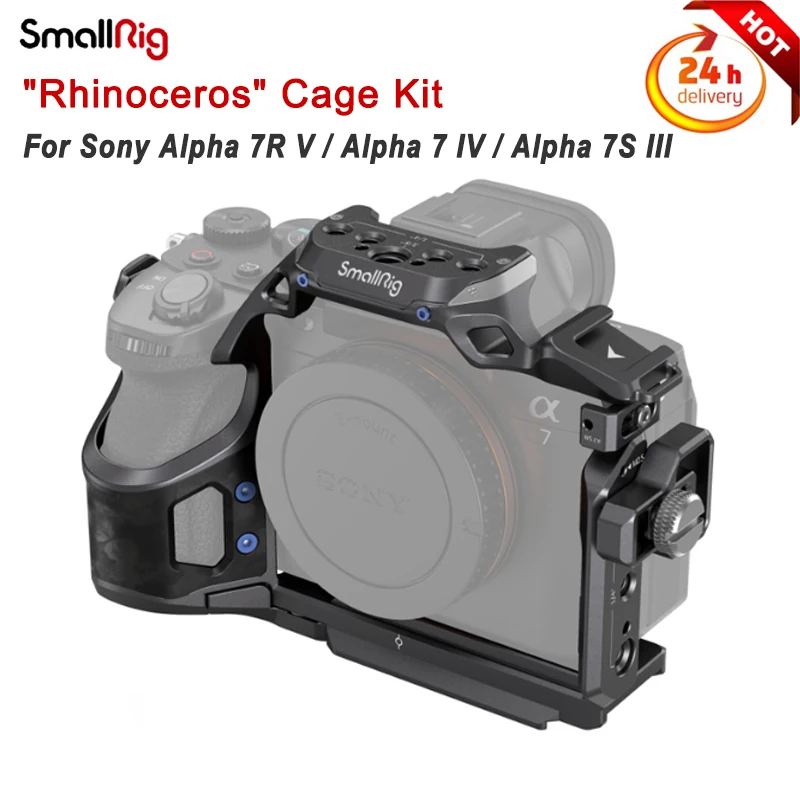 Kit Gabbia Smallrig "Rhinoceros" Per Sony Alpha 7R V/ Alpha 7 Iv / Alpha 7S Iii 4308 Per Maniglia/Microfono/Luce Video Led/Monitor