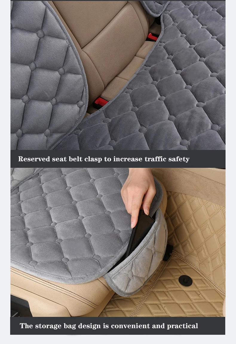 Winter Warm Padded Car Seat Cover Thicken Auto Soft Seat Cushion Protector