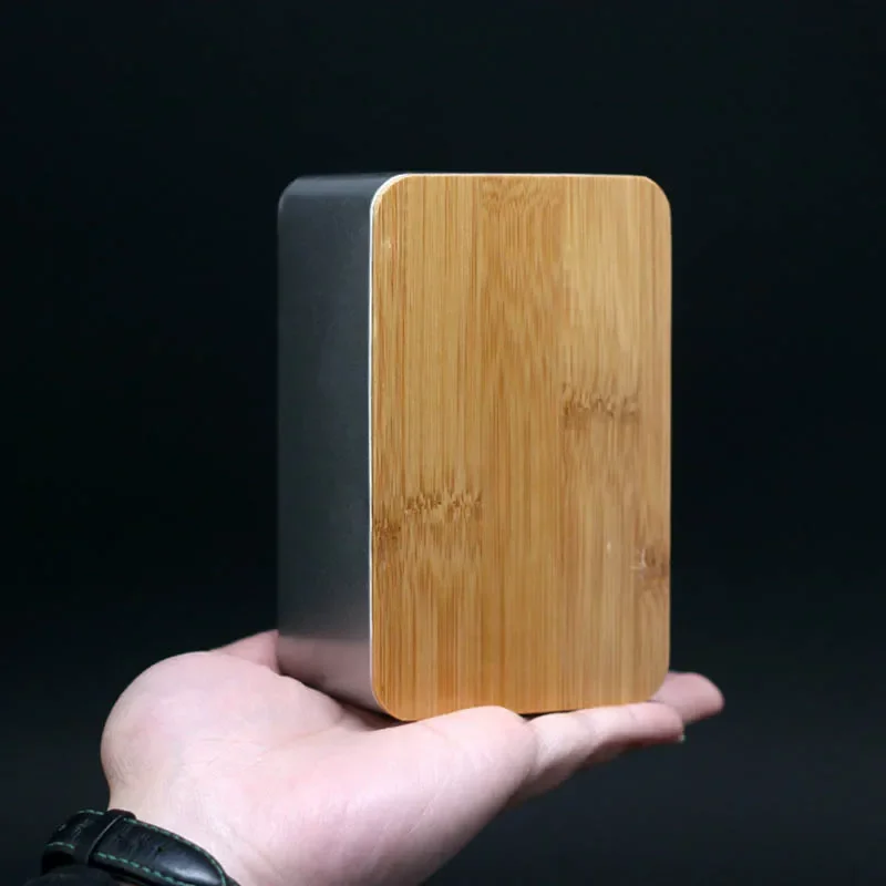 Empty Metal Tin Box With Wood Lid Small Vintage Candy Money Coin Key Pill Packaging Box Kitchen Food Containers Storage Boxes 3