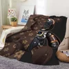 Fashion B-BearbricksS Printed comfortable and soft sofa living room bedroom Plush blanket suitable for home travel and gifts 4