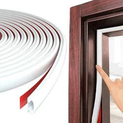 Soundproof Weather Stripping Rubber Door Seal Strip - Windproof, Self - Adhesive Insulation - 6M (White)