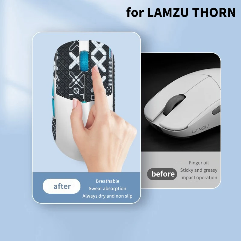 마우스 그립 테이프 스케이트 수제 스티커, 미끄럼 방지 땀 흡입, 람주 아틀란티스 THORN 마우스 땀 흡수, 마우스 스킨 없음