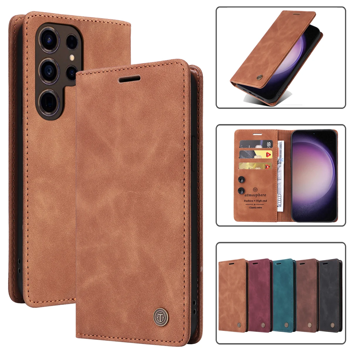 

Mobile phone dust protection cover Case Ultrathin Leather Flip Case For Samsung Galaxy S21 Business Wallet Phone Cover