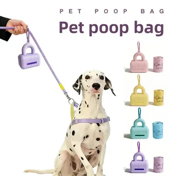 Nuova Borsa Toilette in Silicone per Animali Domestici, Piccola Borsa Portatile per Cani, Contenitore per la Raccolta delle Feci, Forniture per la Pulizia durante le Passeggiate all'Aperto