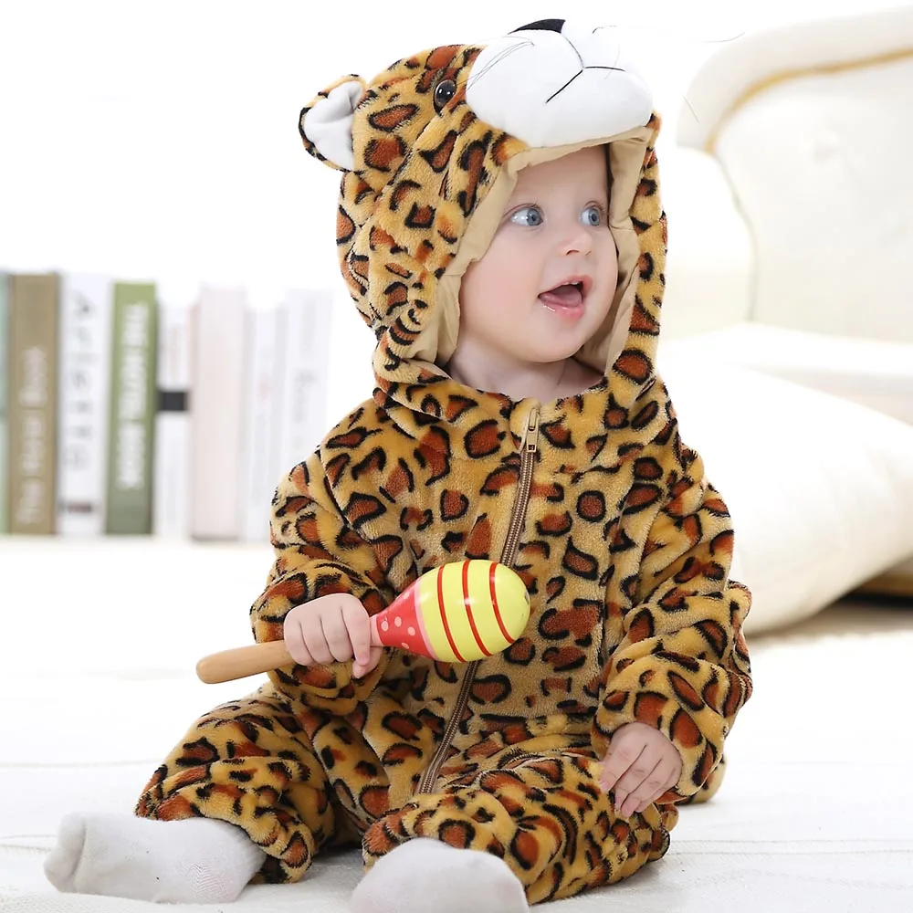 Newborn Baby Boy Clothing Animal Cartoon Hooded Jumpsuits Winter Baby Pajamas Onesies Kids Sleepwear Newborn Pyjamas baby sleepwear
