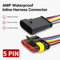 5Pin Waterproof AMP Auto Connector 18AWG Male Female with Wire Quick Disconnect for Truck DJ7051-1.5-11/21 OEM 282089-1/282107-1 1