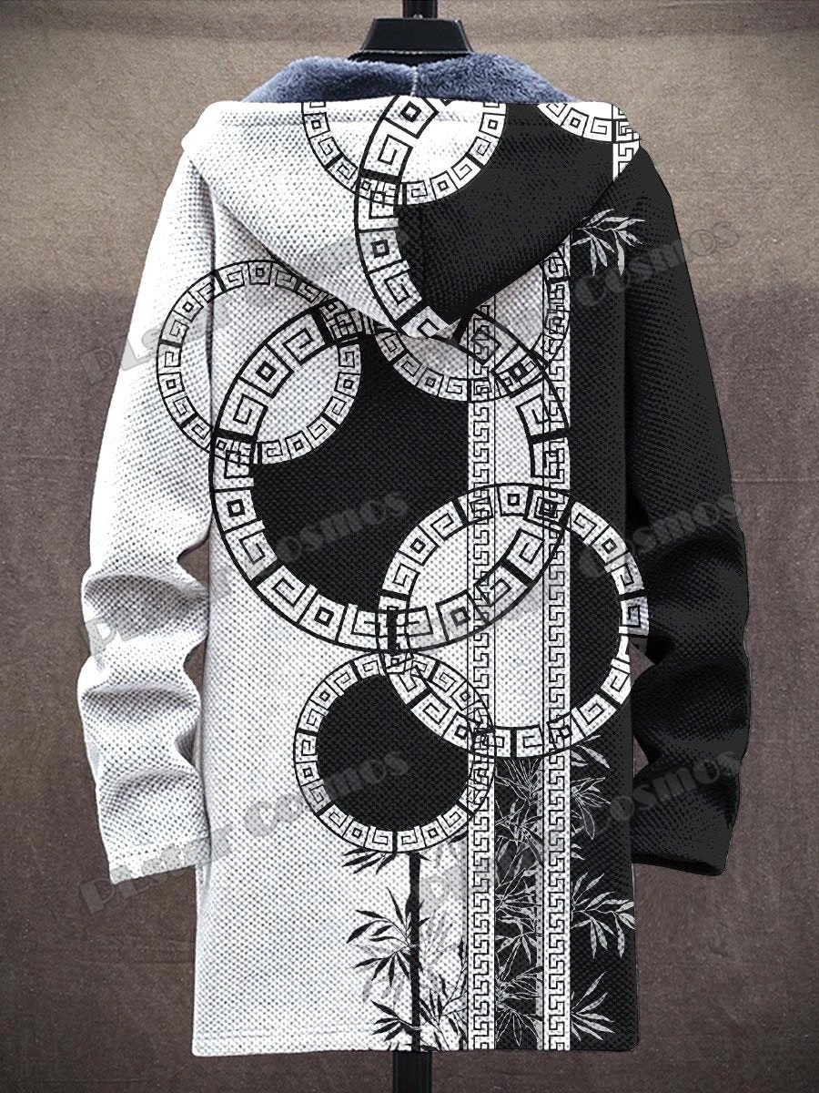 Einfache Geometrie Mehrfarbige Kunst Muster 3D Gedruckt Herrenmode Plüsch Dicken Kapuzenmantel Winter Lässige Warme Reißverschlussjacke CM21 – Detail 10