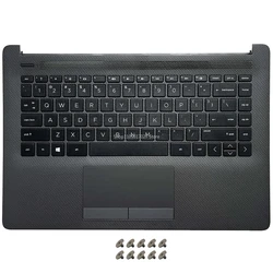 Sleek Black 14 Laptop Case with Full Protective Set - Premium Back Cover, Bezel, Hinges, Palmrest & Bottom Base (C - keyboard)