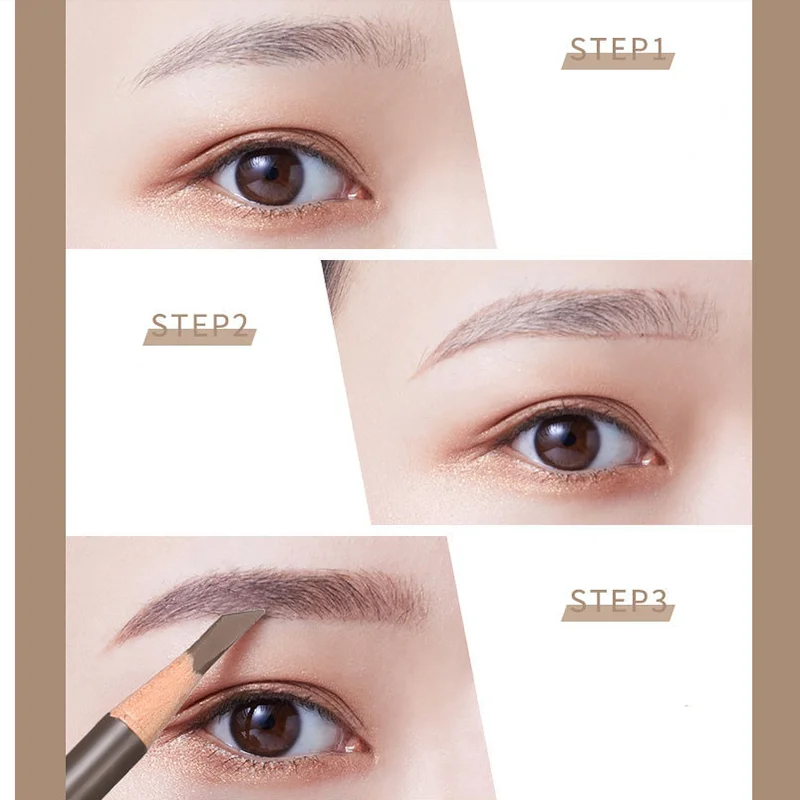 HAOZHUANG 5 Color Eyebrow Pencil Fog Feeling Hard Core Brown Black Soft Brush Wood Machete Eyebrow Enhance Wholesale Free ship 2