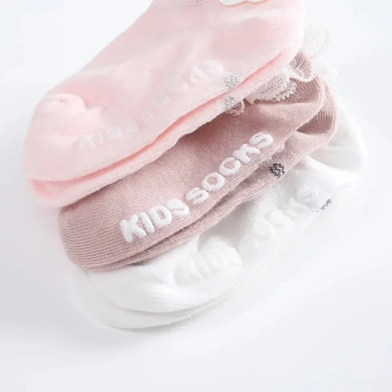 어린이 발목 양말, 소년 소녀 트램펄린 양말, 코튼  편안한 보트 양말, 어린이 바닥 스포츠 의류 액세서리, 3 쌍