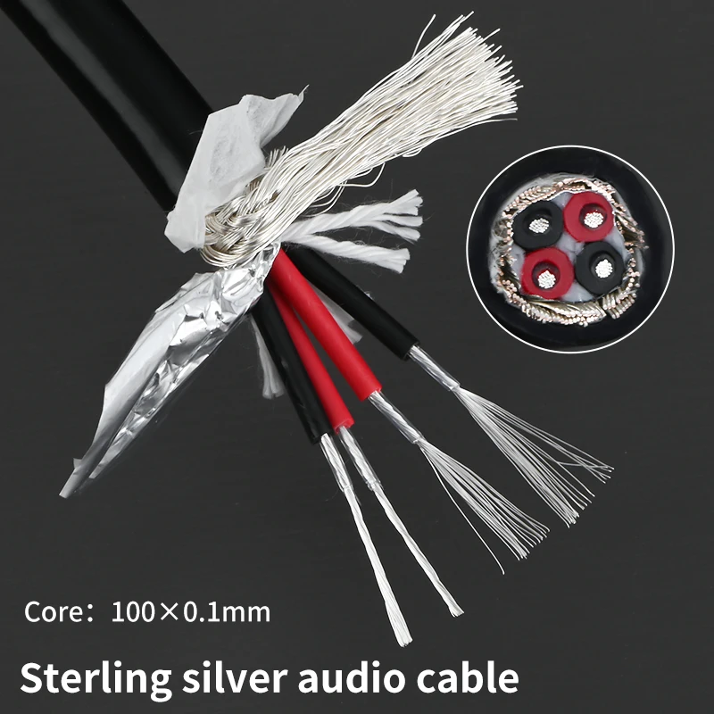 

Grey Knight hifi Pure Silver Cable DIY 4N Pure Silver Audio Signal Cable XLR Balance Cable Speaker Speaker Connection Cable