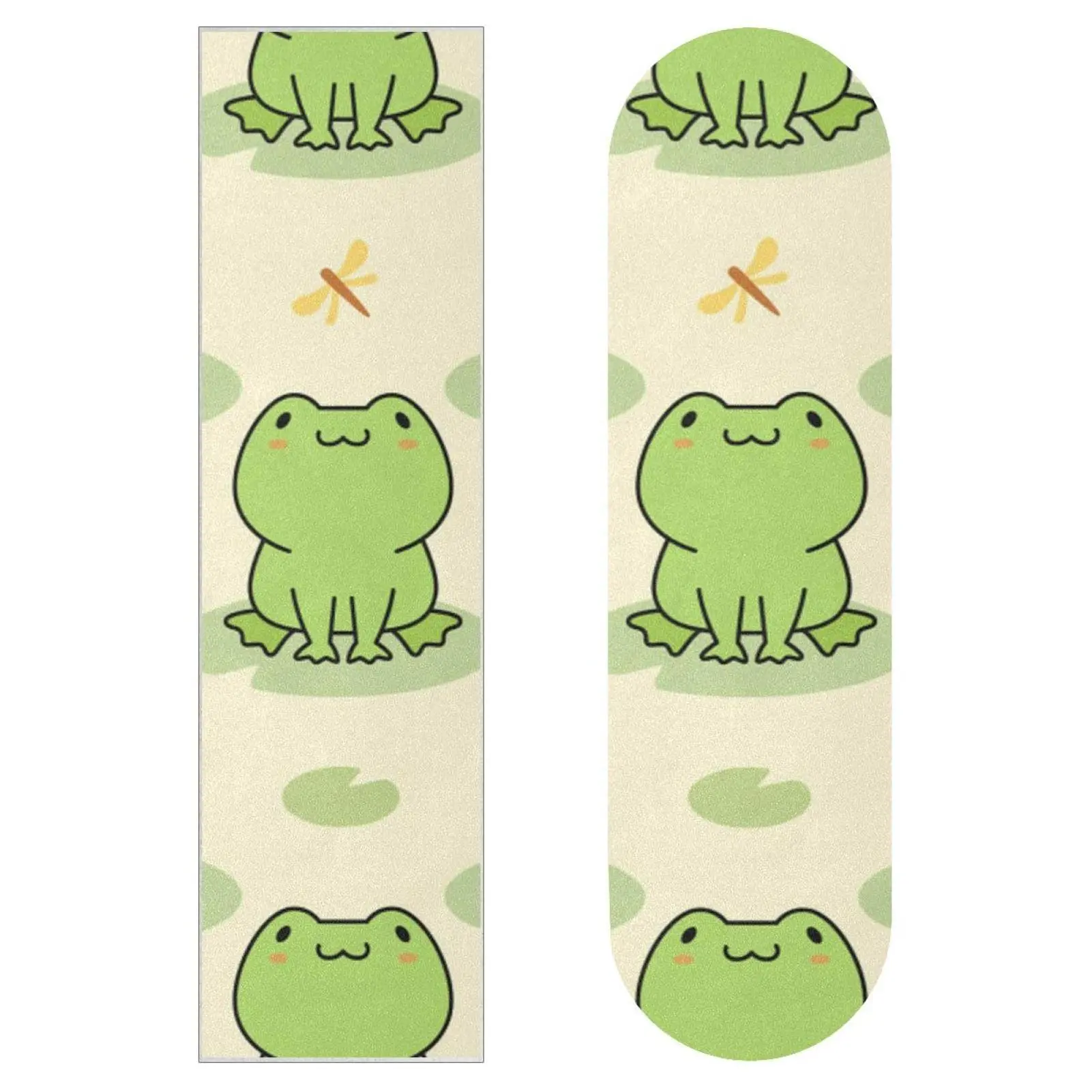 

Cute Green Frog Skateboard Grip Tape Sheet,Longboard Griptape Sandpaper for Rollerboard,Waterproof Scooter Grip Tape -33X 9 inch