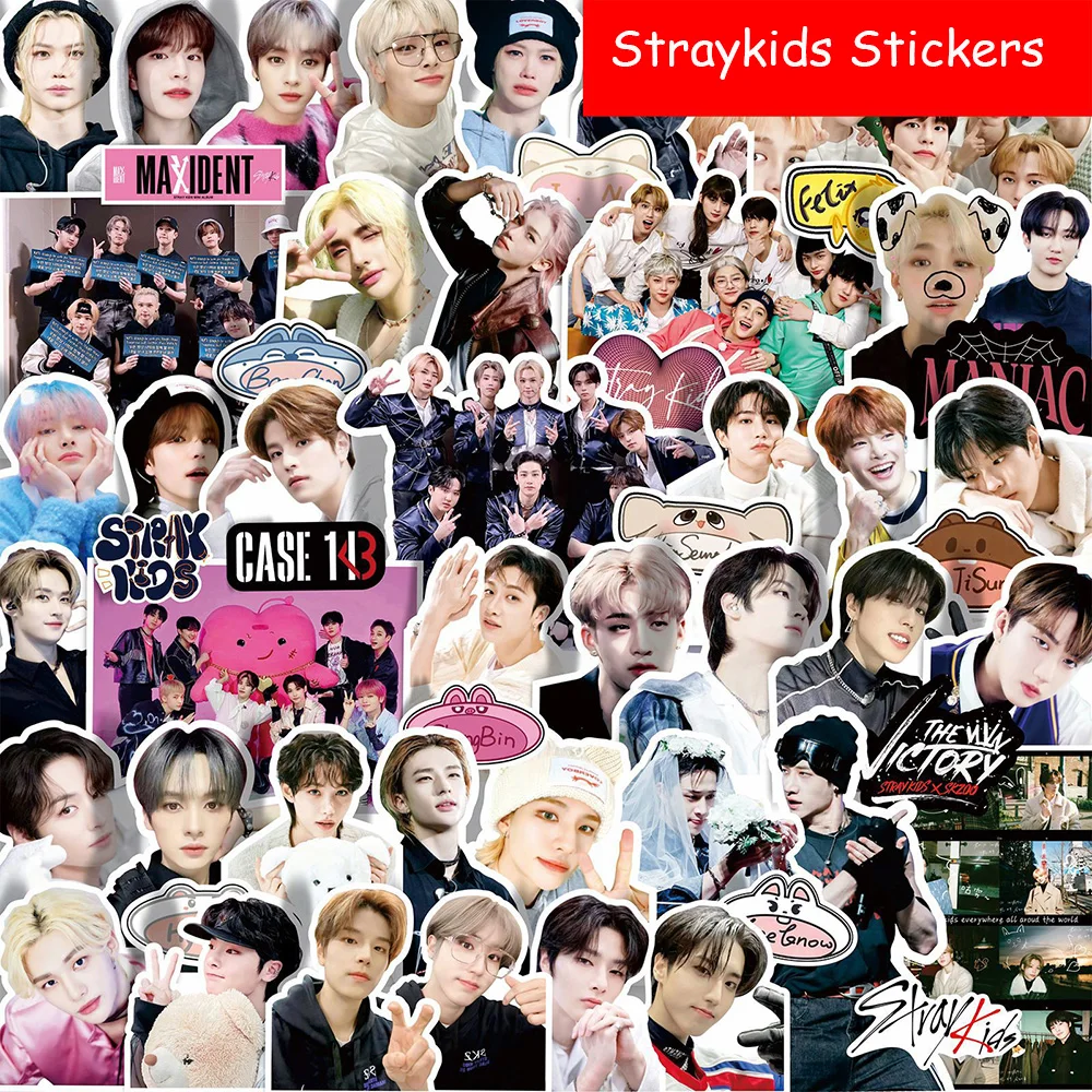 10 30 60pcs retro cute mushroom cartoon stickers decals laptop suitcase phone guitar scrapbook decoration sticker for kids toys 10/30/60PCS Stray Kids Felix Stickers Music Boy Band Decoration Suitcase Scrapbook Phone Laptop Stationery kpop Kid Toy Sticker