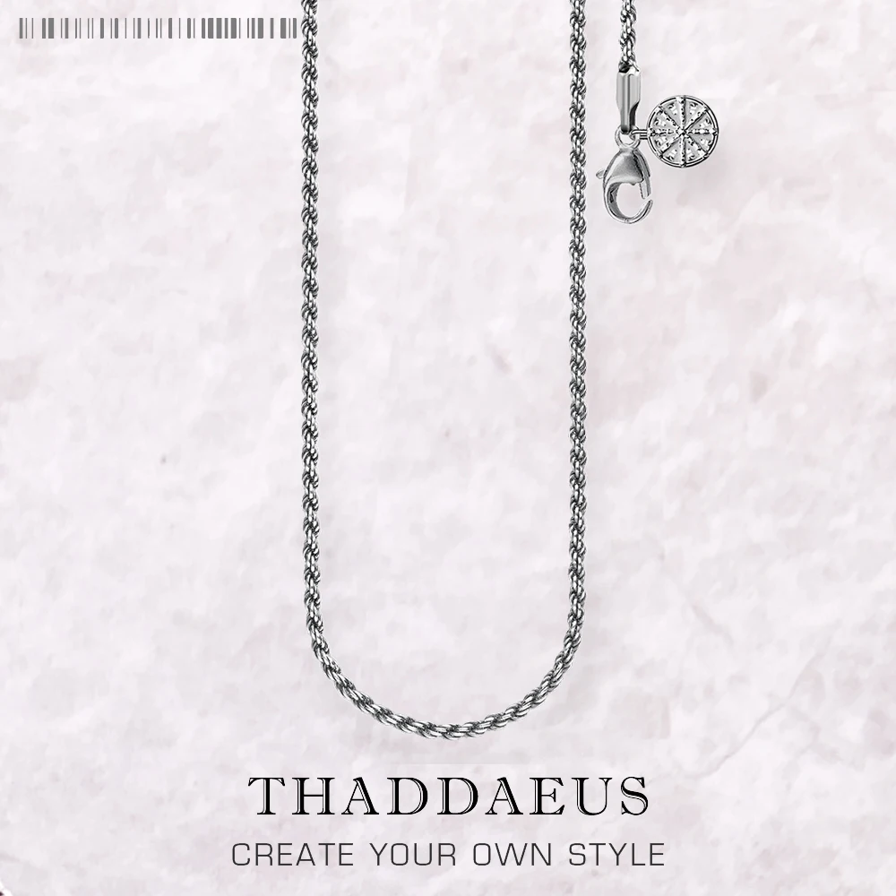 Karma Wheel Wire-Cable Chain Necklace,Fashion Jewelry Europe 925 Sterling Silver Gift For Women Men