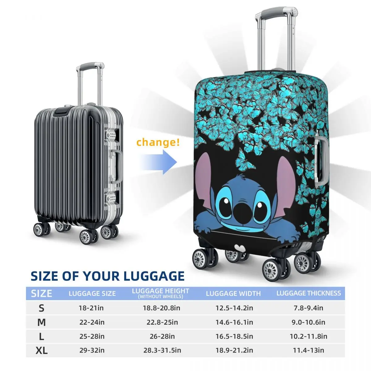 Custom Large Stitch Cartoon Suitcase Cover Holiday Elastic Luggage Supplies Travel Protector 5