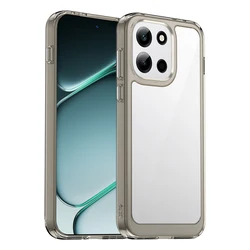 Clear Hard PC + Soft TPU Bumper Transparent Protective Phone Case Cover for OnePlus Nord CE 6 (Grey)