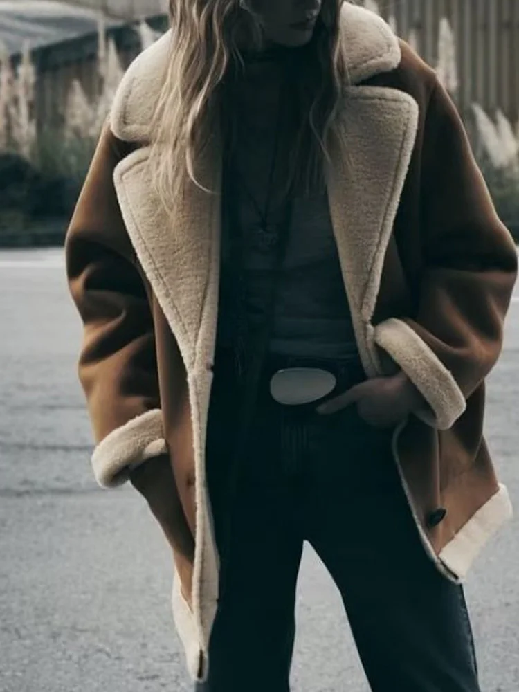 

2023 Women Winter Wool Blends Overcoat Coats Fashion Loose Cashmere Single Breasted Female Elegant Street Long Outerwear Clothes