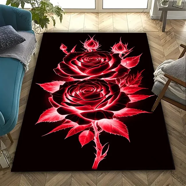 Blue Rose Peony Carpet 4