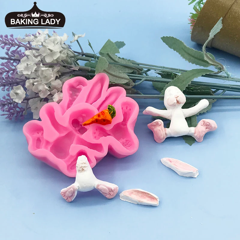 

3D кролик, Пасхальный кролик, фотоформа для торта, инструменты для кексов, кухонные аксессуары Confeitaria