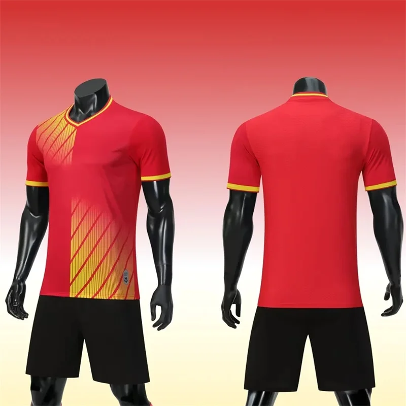6-15Years Old Children's Football Jerseys Soccer Suit Made Name And Number Boys Sport Uniform 5XL Big Size Adult Kits