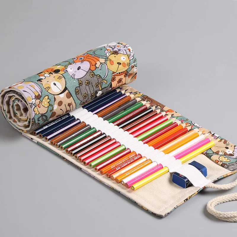 Kawaii Cat Pencil Case for Art Brushes Makeup Brushes Bag Pencil Cases for Office Estuches Escolares Box Kids School