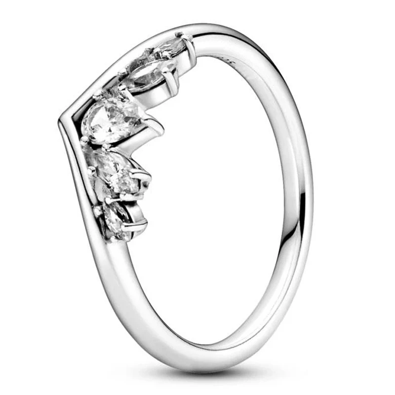 Anillo de Plata de Ley 925 para mujer, petalos de trébol de amor, joyería de moda