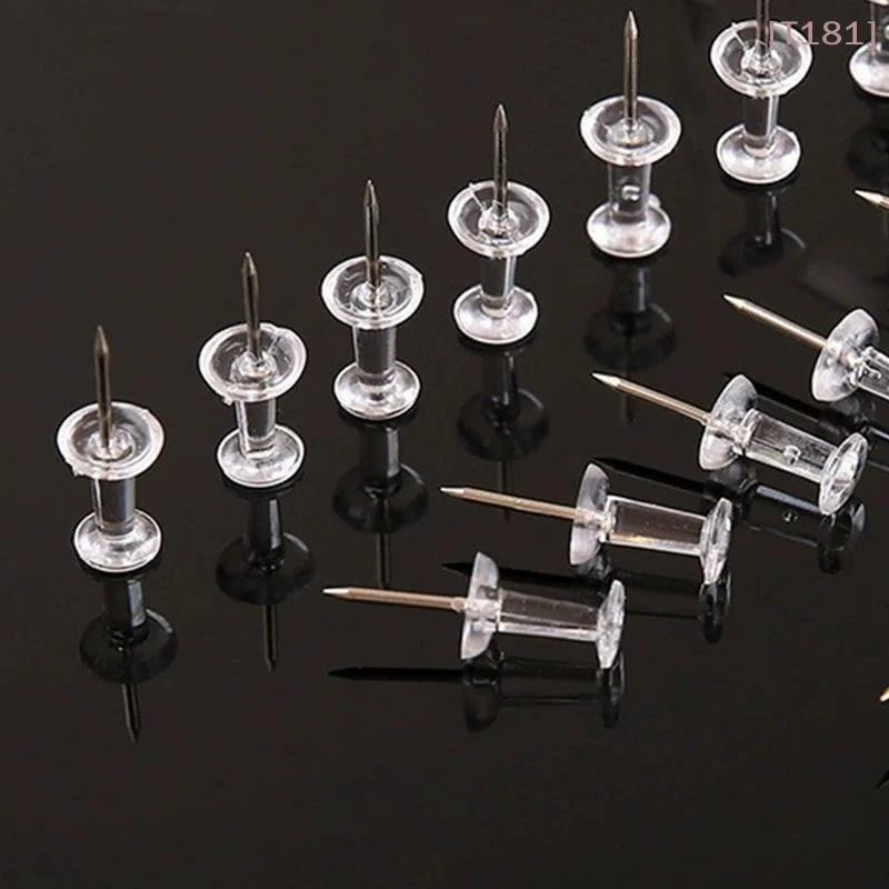 [E] 100개/박스 다양한 종류의 엄지핀 다채로운 플라스틱 핀 코르크보드 사무..