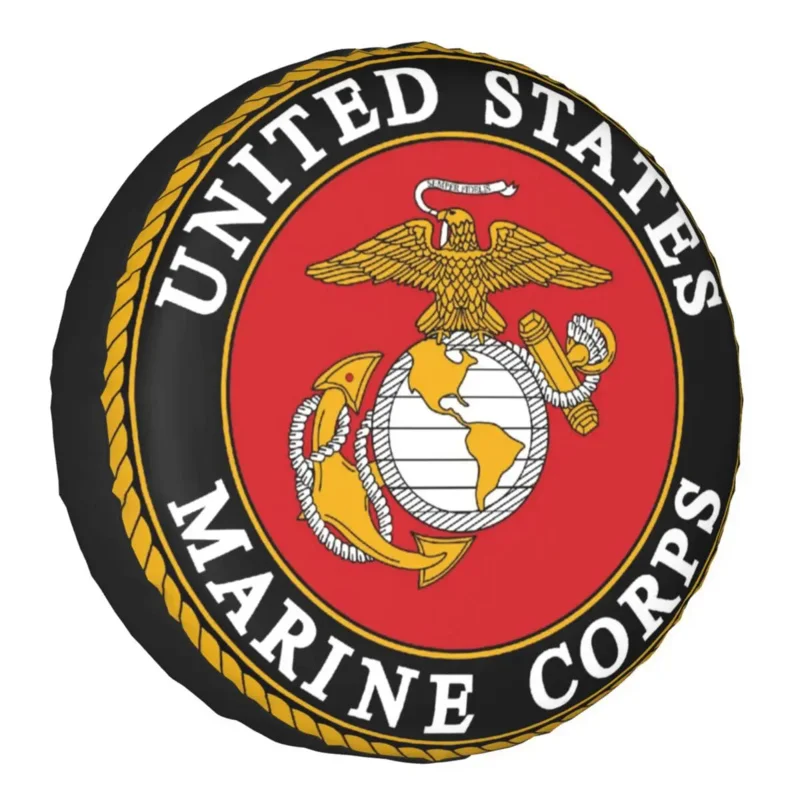 

United States Marine Corps Spare Tire Cover for Jeep Wrangler USMC Army Flag 4WD SUV Car Wheel Protectors 14" 15" 16" 17" Inch