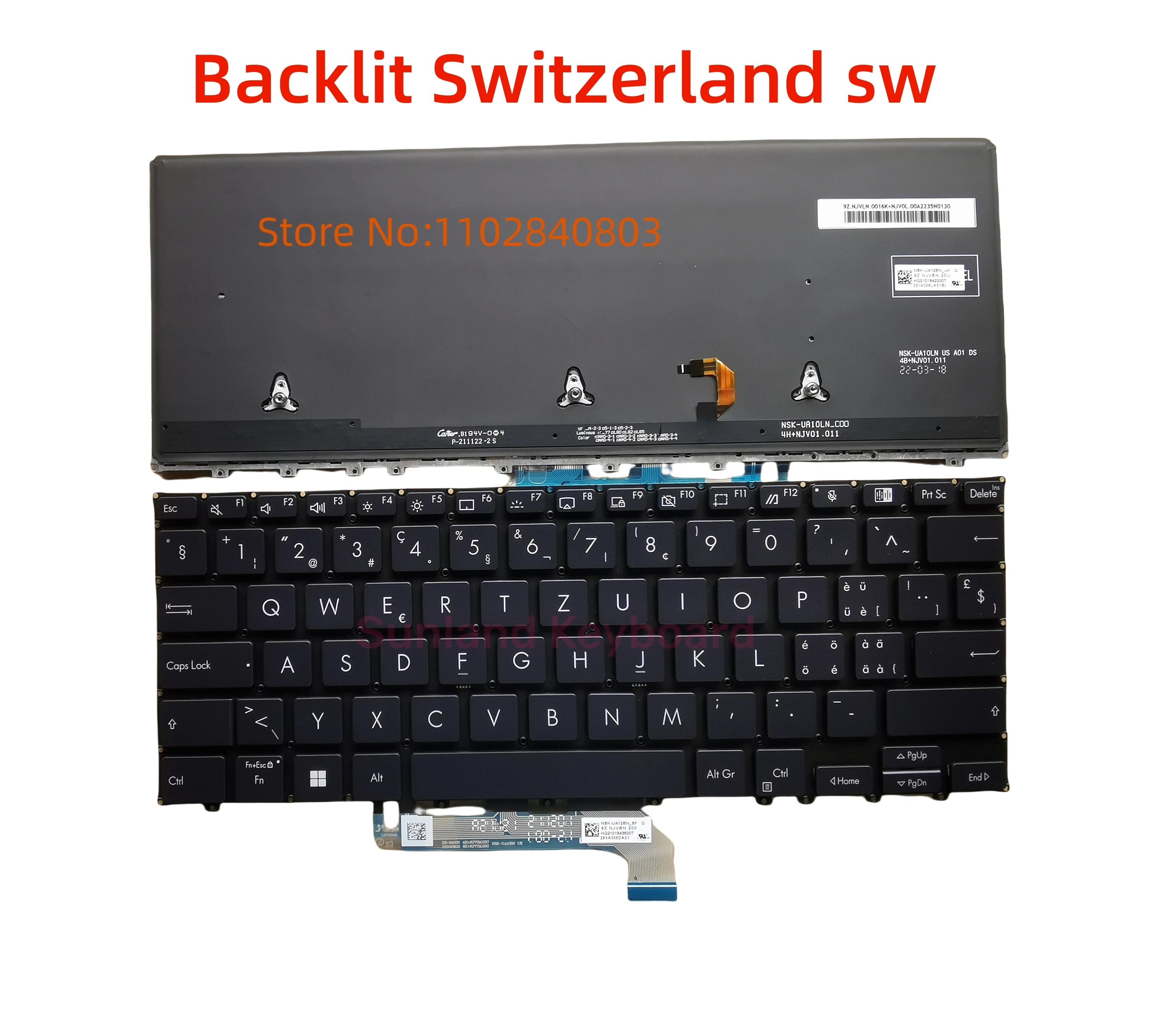 New UK Switzerland Spain SP Backlit Keyboard For Asus B5302 B5302F ExpertBook B5 Flip B5302FEA B5302FBA