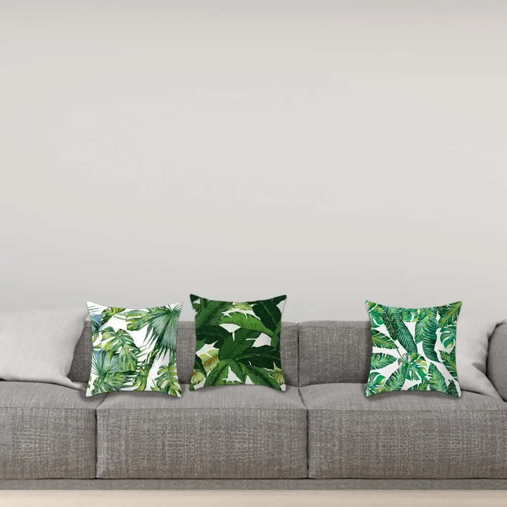 

Tropical Palm Leaf Pillowcase Tropical Palm Leaf Green Plant Pattern Throw Pillowcases for Home Decoration Set of 4 Zipper 18x18
