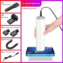 Portable 120W Car Vacuum Cleaner 7000PA Handheld Auto Vaccum High Suction For Home or car Cleaning Wet Dry Mini Vacuum Cleaner