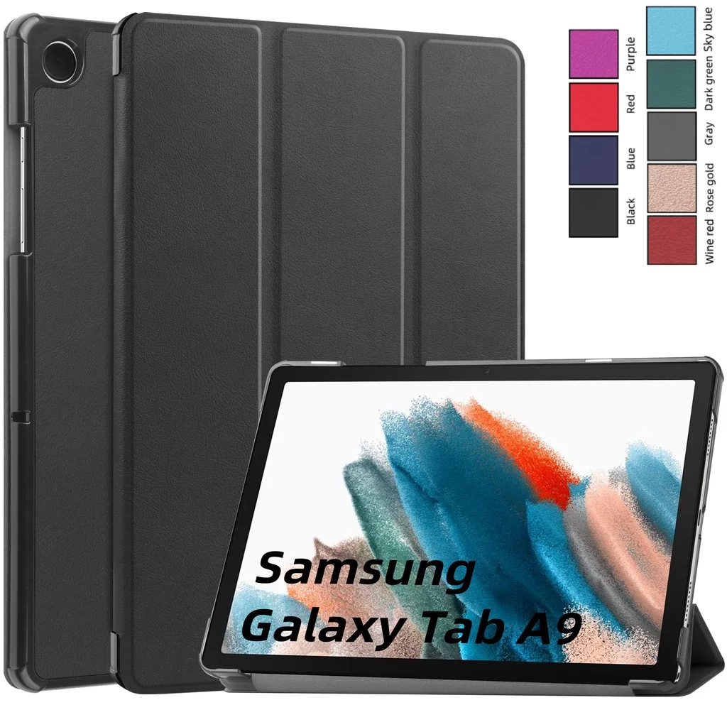 

For Samsung Galaxy Tab A9 8.7inch Case 2023 PU Leather Protective Hard Back Funda For Tab А9 8.7" LTE SM-X115 X110 Tablet Cover