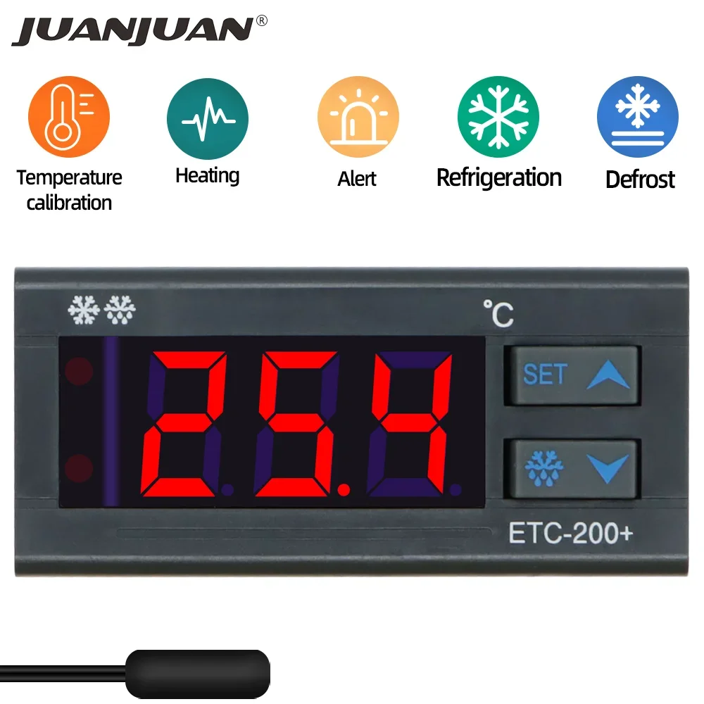 온도조절기 온도 측정 및 컨트롤러, 디지털 온도조절기 냉동 제상 경보 ETC-200 +, 220V