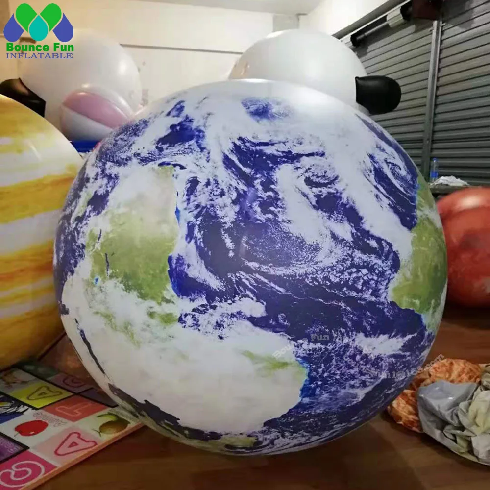 Airtight PVC Inflatable Earth Ball With Led Lights Giant Inflatable Earth Globe Solar System Planet Balloon For Party Decoration 4