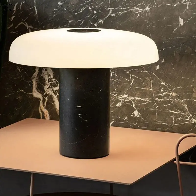 

Designer Postmodern Minimalist Glass Marble Table Lamp Art Decorative Desk Lights Model/Living Room Bedroom Bedside Background