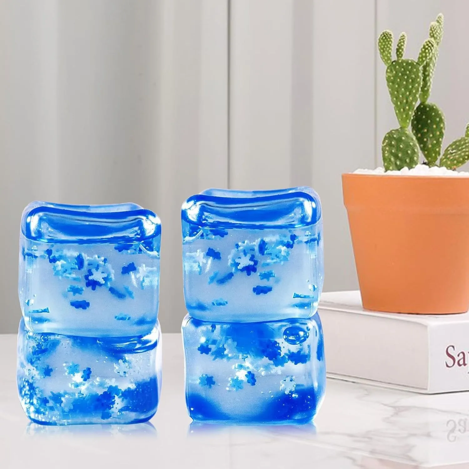 Summer Snowflakes Ice Cube Cubes Maltose Balls Anti-Stress Irritability Toys Stress Balls Adult Stress Relief Squishy Toys Kids 3