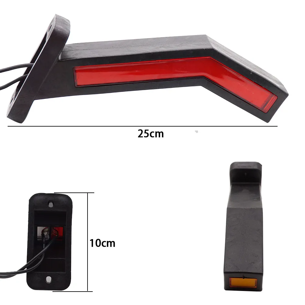 2PCS Waterproof 12-24V Trailer LED Side Marker Lighting Outline Marker Truck Light Neon Stalk Side Light For Trailer
