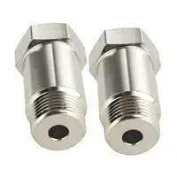 2PCS 02 O2 oxygen sensor extension extender adapter M18X1.5 Bung Silver