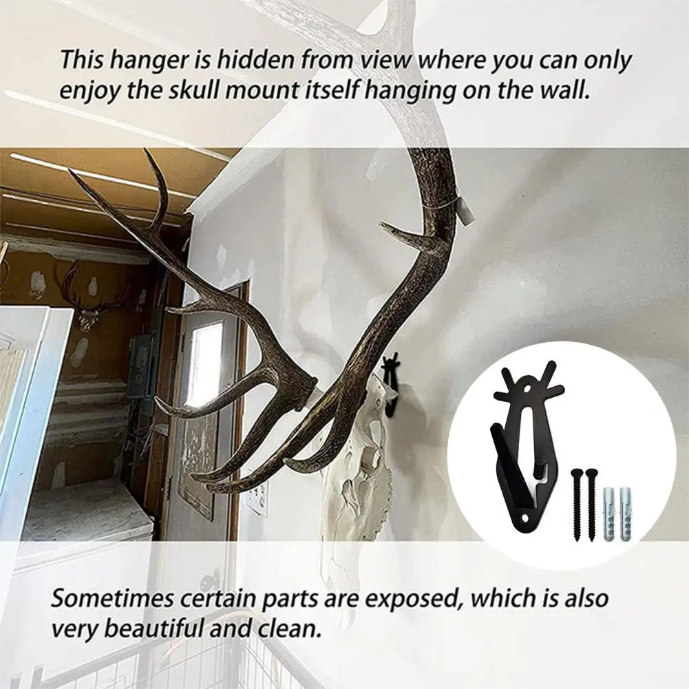 1 Set Deer Skull Mount Strong Load Bearing Metal Skull Hook Wall Mount Animal Skull Display Stand Home Supply 3