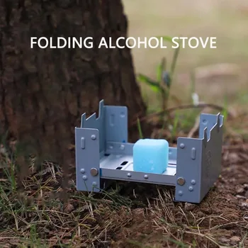 Portable Solid Fuel Stove Camping Alcohol Stove MINI Folding Heating Stove Pocket Cookware Ideal for Picnicking Trekking