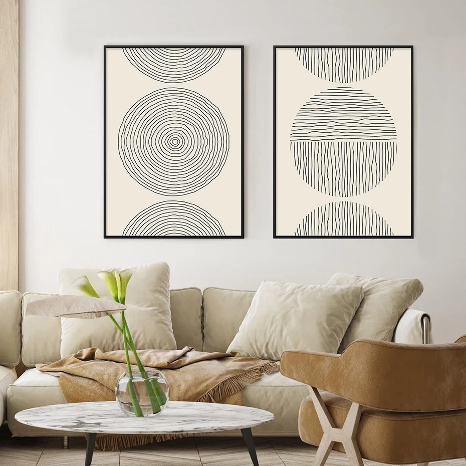 アブストラクトアート 抽象画 ミッドセンチュリーモダン インテリア