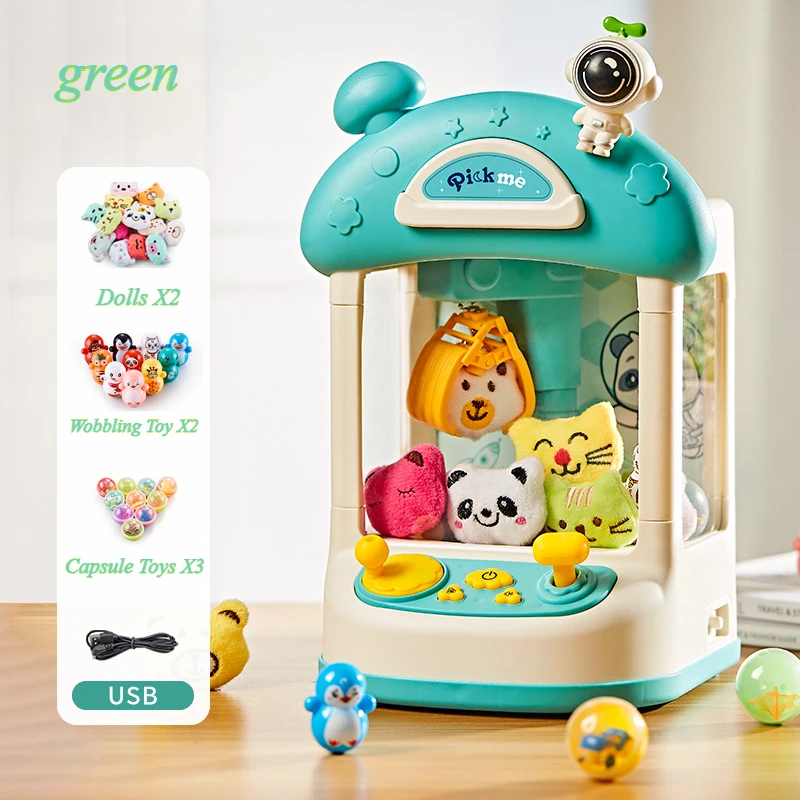 Toy Claw Game Machine Electric Mini Claw Capsule Machine Catch Doll Game Coin Operated with Light Music Kids Toy Birthday Gift 5