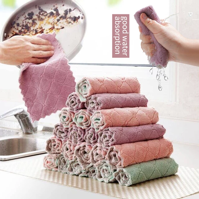 10pcs Multipurpose Wire Dishwashing Rags for Wet and Dry Kitchen Washcloths  Strong Absorbent Wire Dish Towels Cleaning Accessory - AliExpress