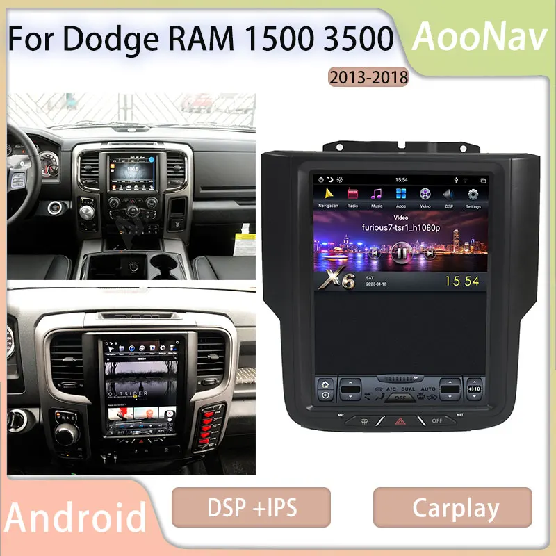 Android Car Radio With Tesla Vertical Touch Screen For Dodge Ram 1500